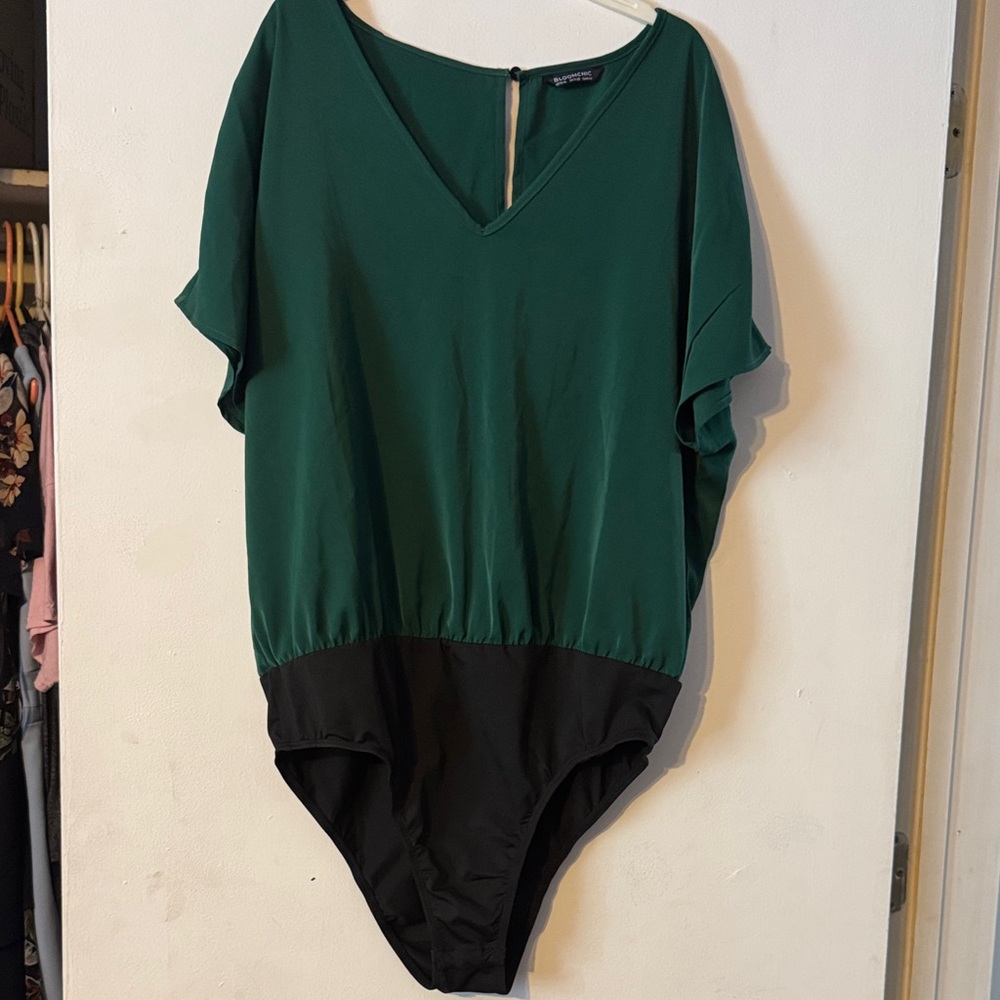 BloomChic Green and Black Bodysuit